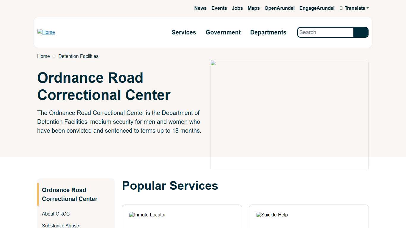 Ordnance Road Correctional Center Anne Arundel County Government